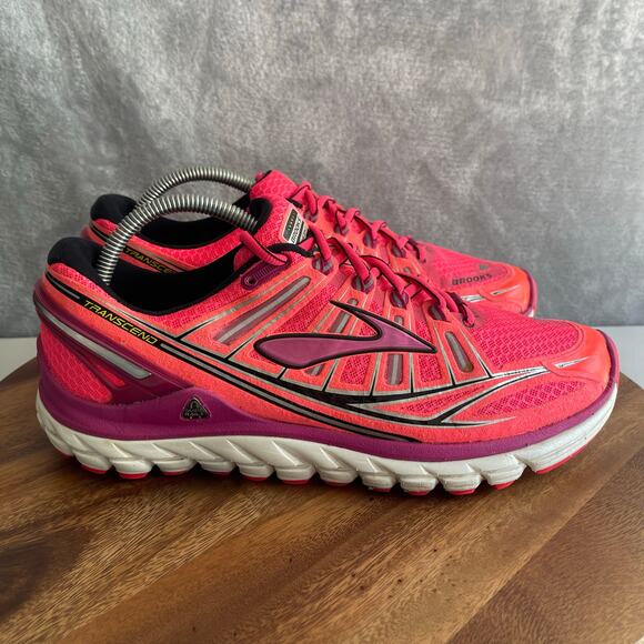 Brooks Womens 11 Transcend Ultimate Ride 1201501B878 Pink Running Shoes Sneakers - Picture 2 of 16